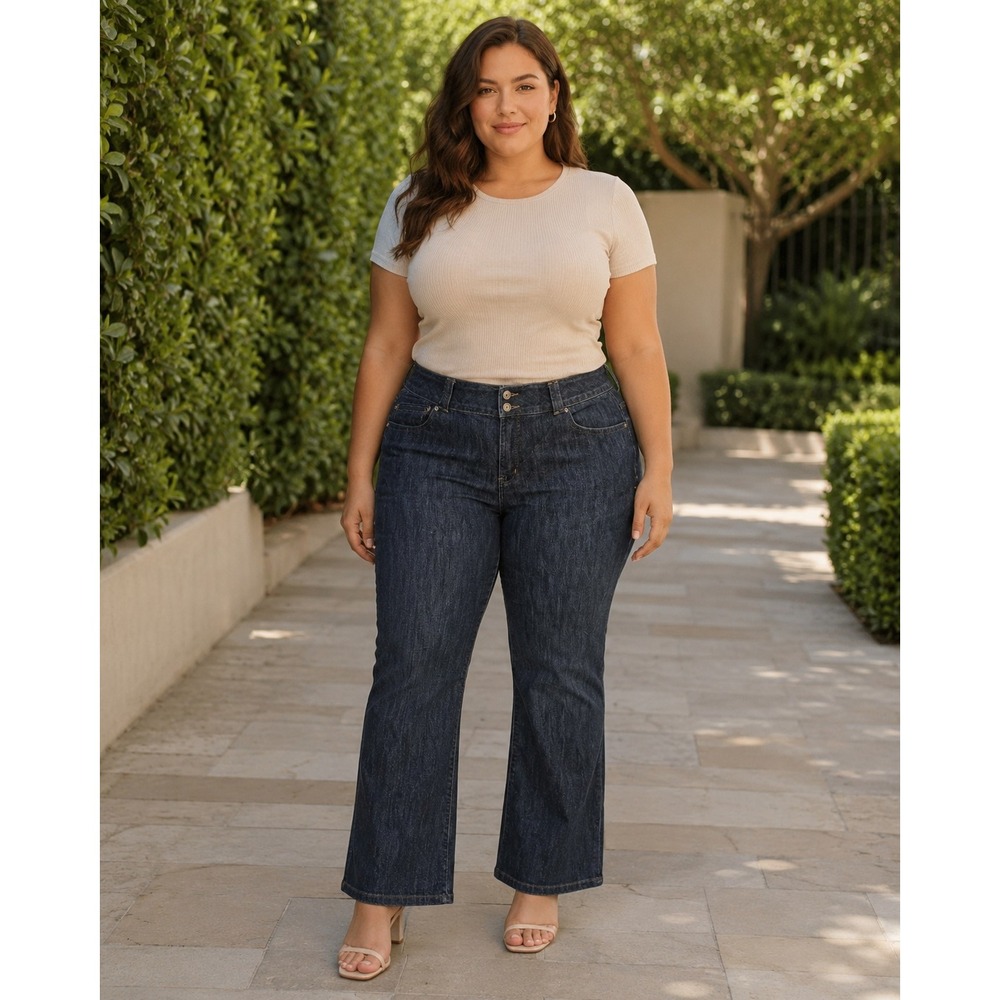 Lane Bryant Bootcut Jeans Women 26 Dark Wash Tighter Tummy Technology Indigo